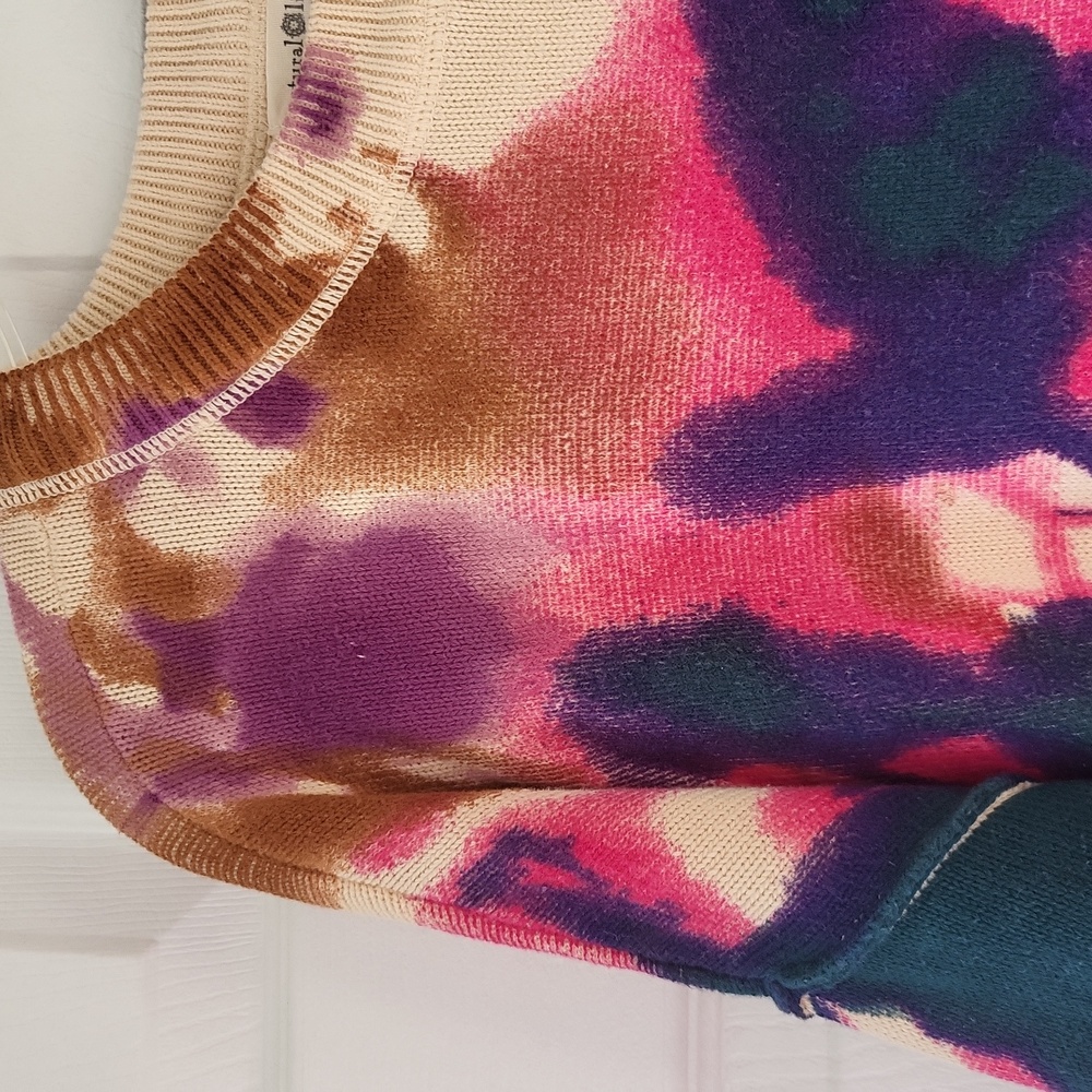Natural Life Multicolor Tie-Dye Sweater Size L/XL 100% Cotton - Picture 5 of 5